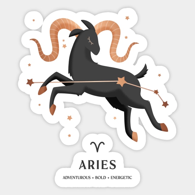 Aries Constellation Zodiac Series Sticker by paulineberger